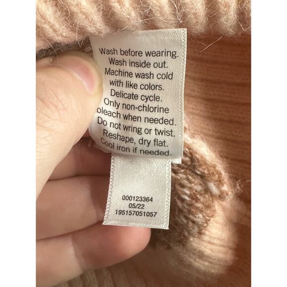 Nine West Long Sleeve Collared V Neck Wool Pink Pullover Sweater Size Small - Picture 3 of 6